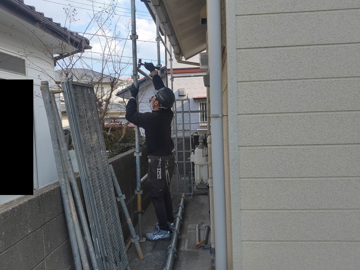 【工事1日目】北九州市小倉南区朽網西　O様　外壁塗装・屋根塗装・その他塗装工事及び改修工事