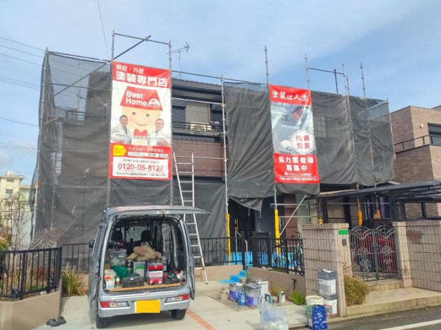 【雨天中止】北九州市小倉南区田原新町:K様 外壁塗装及びその他塗装工事