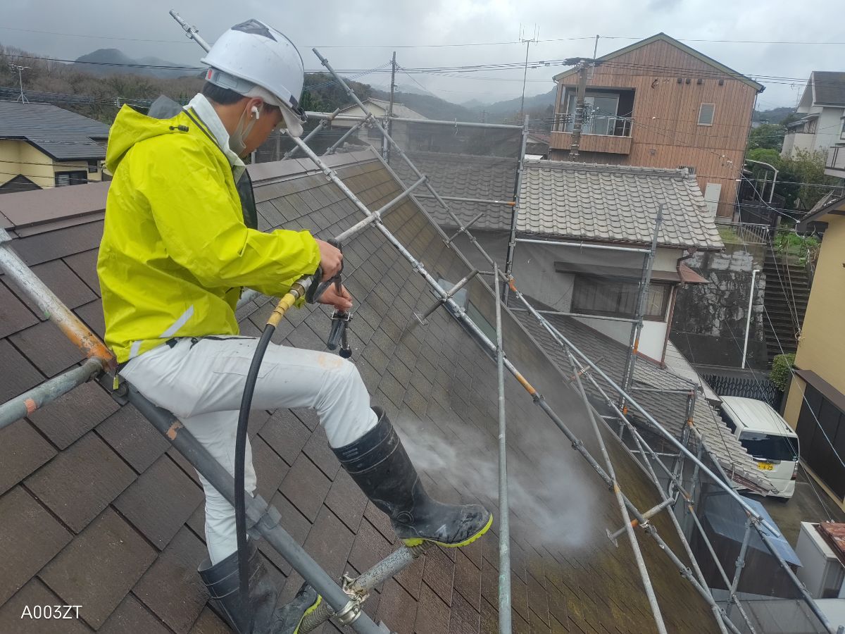 【工事2日目】北九州市小倉北区篠崎:K様 外壁塗装・屋根塗装 及び その他塗装工事