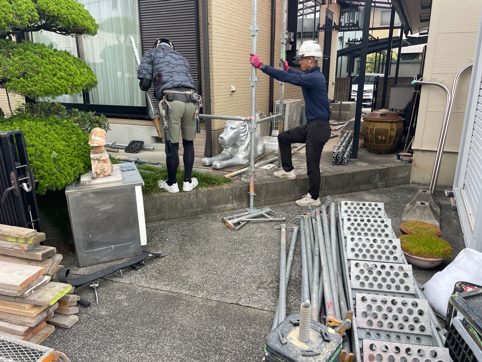 【工事1日目】行橋市西宮:N様 外壁塗装・屋根塗装、その他塗装工事