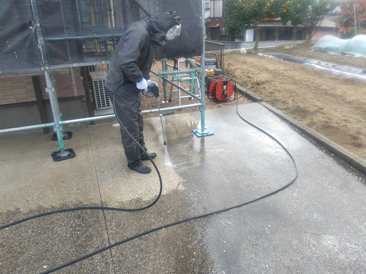 【工事2日目】北九州市小倉南区:匿名希望様 外壁塗装 及び その他塗装工事