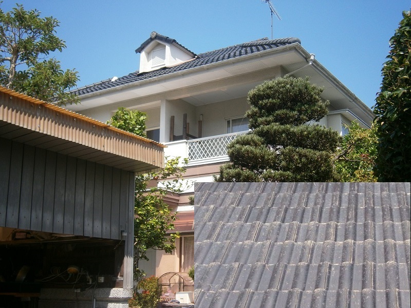      ▽那珂川町観晴が丘　　Ｏ様邸　　　〈屋根塗装工事〉